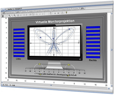 SimPlot - Software - Bewegungsrichtung - Modell - Steuern - Rotieren - Drehen - Figuren - Funktion - Modell - Forschung - Technik - Technisch
