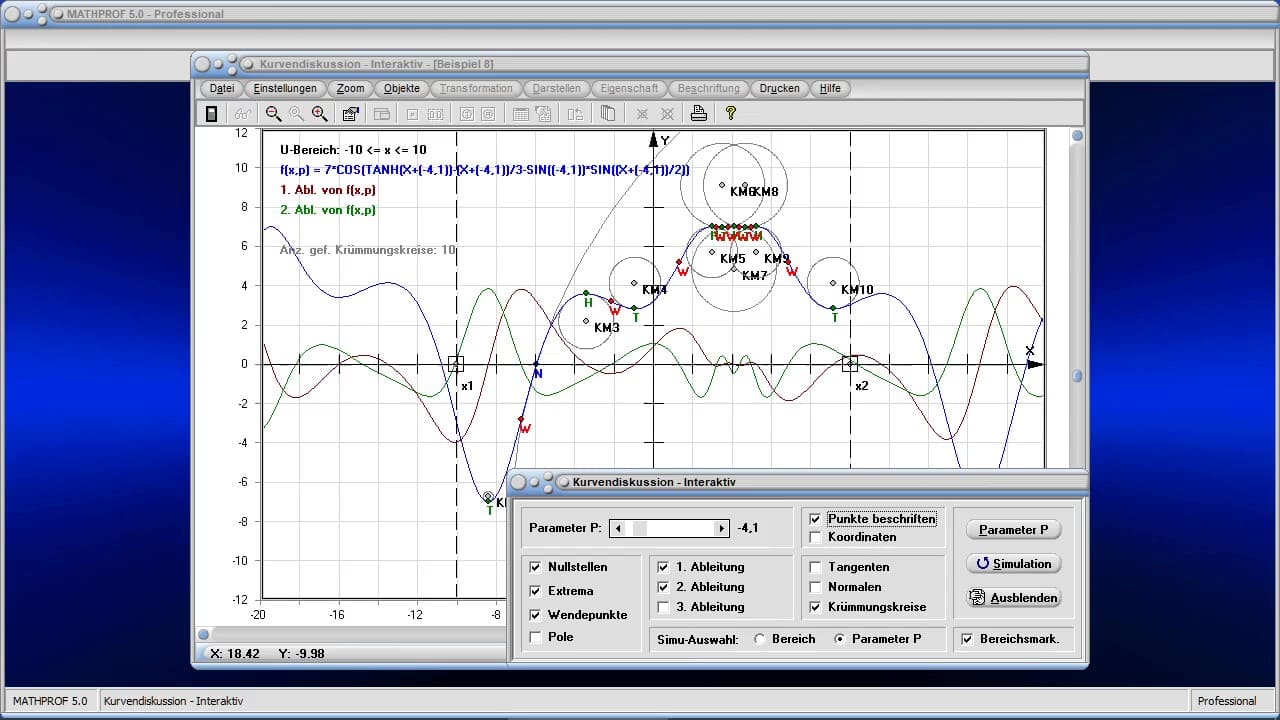 MathProf 5.0 - Kurvendiskussion - Interaktiv