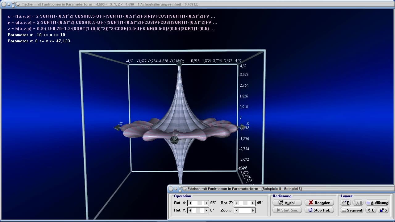 MathProf 5.0 - Flächen von Funktionen in Parameterform