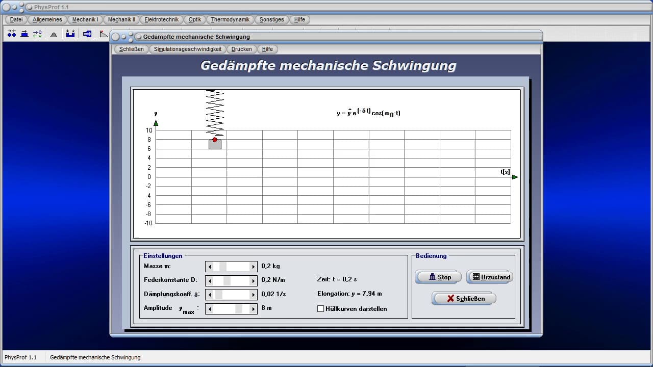 PhysProf 1.1 - Gedämpfte Schwingungen - Simulation