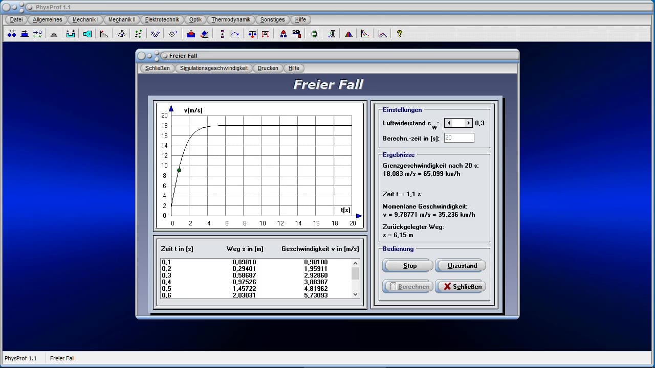 Videos zum Programm PhysProf 1.1