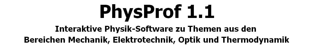 PhysProf - Physik interaktiv - Software