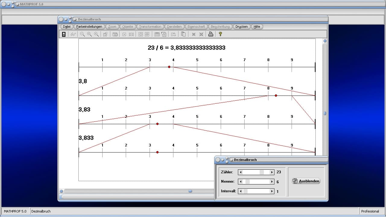 Dezimalbruch - Intervallschachtelung - Dezimalbruchentwicklung - Dezimaldarstellung - Rechner - Brüche - Zahl - Intervall
