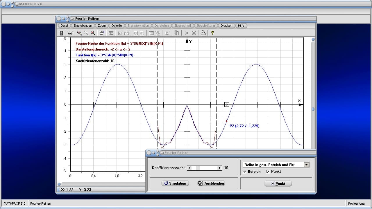 Fourier-Reihen - Bild 2 - Fourier-Reihe - Fourierreihen - Tabelle - Fourierreihendarstellung - Reihenentwickung - Entwickeln - Bestimmen - Fourier-Integral - Fourier-Analyse - Fourierkoeffizienten - Komplexe Fourierkoeffizienten - Beispiele - Berechnen - Koeffizienten - Rechner - Berechnen - Plotten - Berechnung - Darstellen