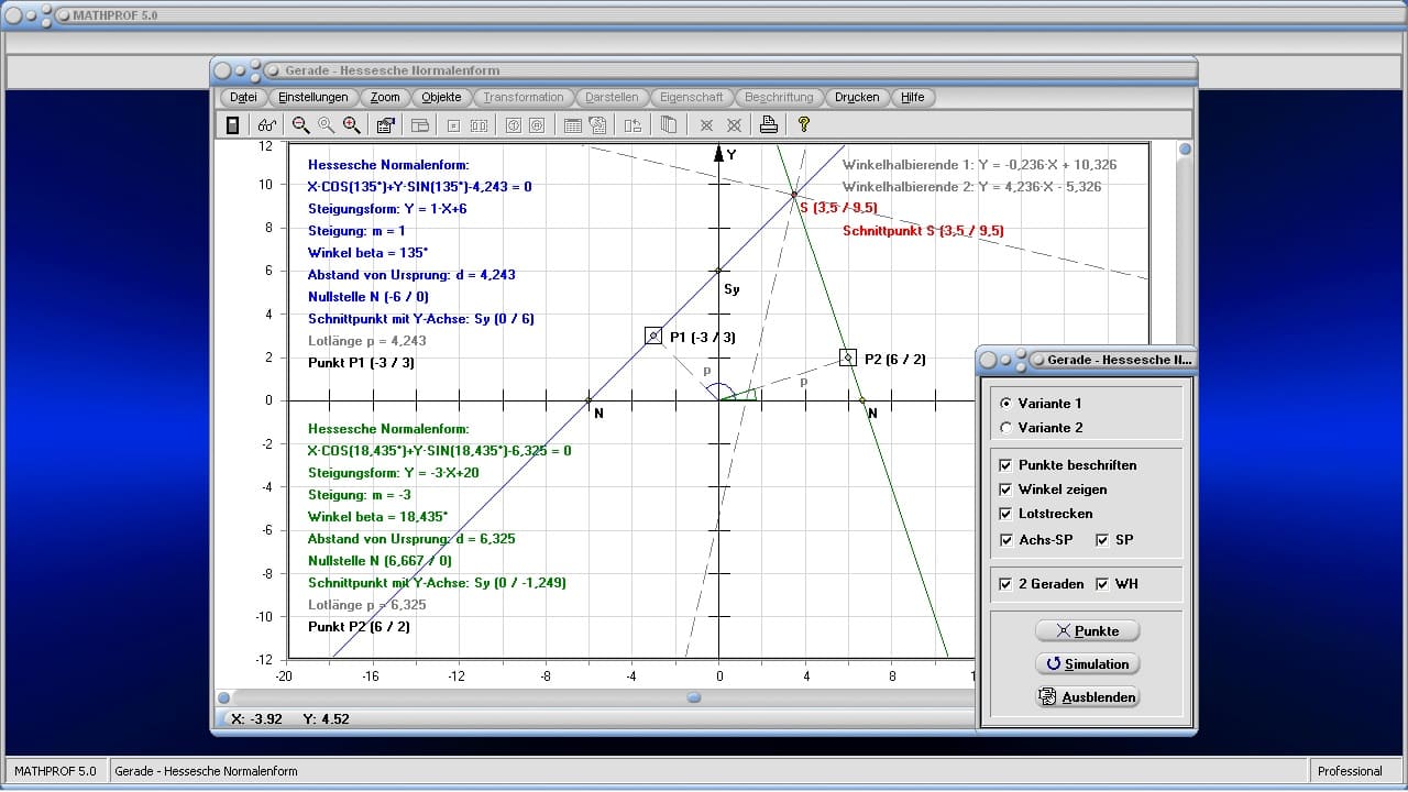 Gerade - Bild 4 - Steigung - Gleichung - Formel - Gleichung - Eigenschaften - Schnittwinkel - Abstand - Winkel - Darstellen - Plotten - Graph - Rechner - Berechnen - Grafik - Zeichnen - Plotter