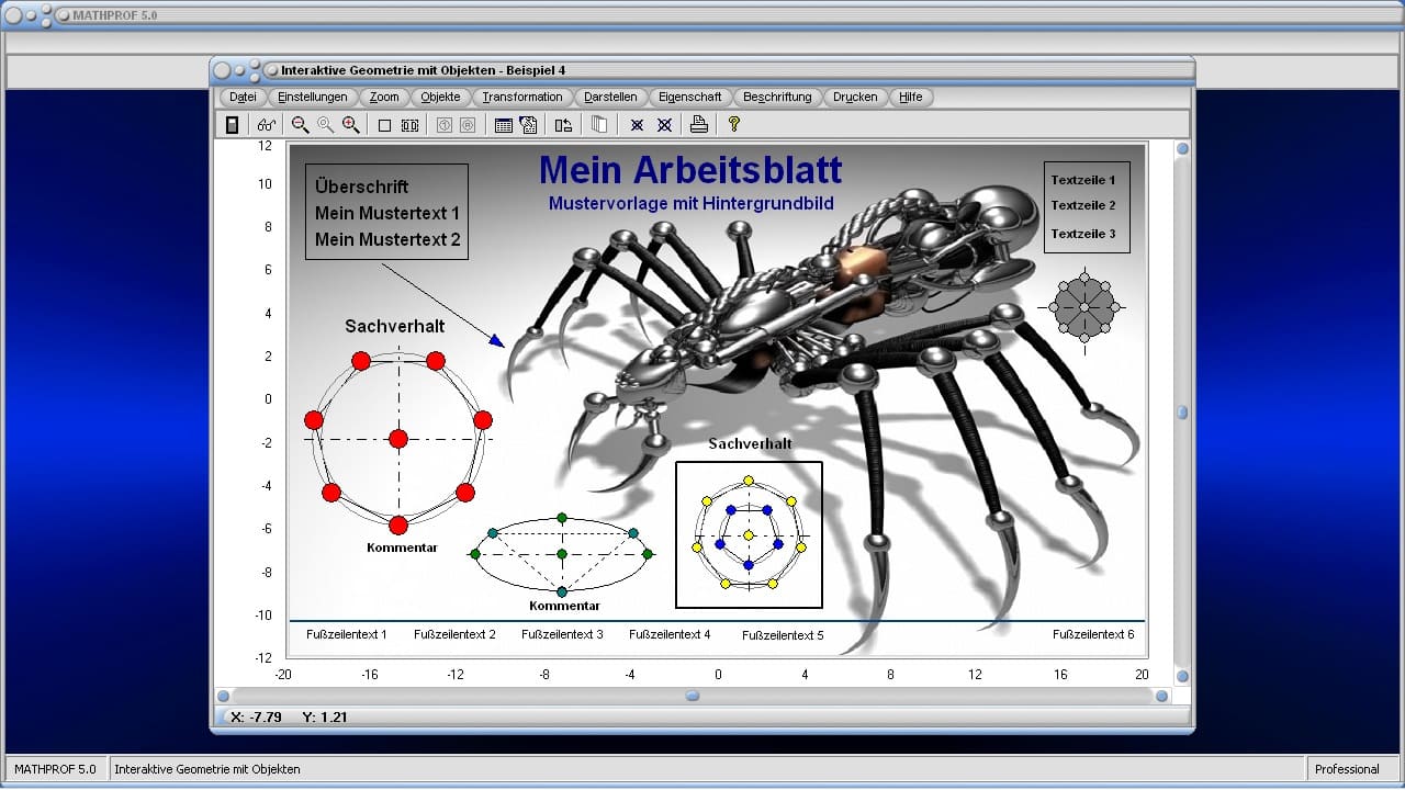 Interaktive Geometrie mit Objekten - Bild 4 - Grafiken - Illustrationen - Darstellungen - Infografiken - Zeichnen - Plotter - Programm