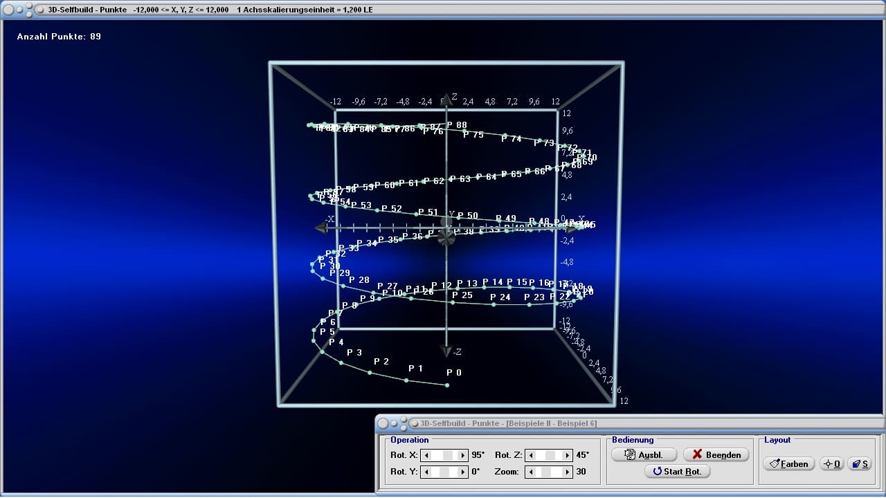 Selfbuild - Bild 2 - 3D - Strecken - Räumliche Figuren - Raumkoordinatensystem - 3D-Figuren - Koordinaten im Raum - Geometrie im Raum - Dreidimensional zeichnen - Isometrisches Zeichnen - Räumliches Koordinatensystem - Dreidimensional - Kartesisches Koordinatensystem - 3D-Raum - 3D-Linien - Linien - Raum - Bild - Darstellen - Plotten - Graph - Rechner - Berechnen - Grafik - Zeichnen - Plotter