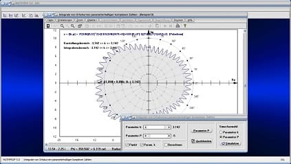 Ortskurven - Komplexe Zahlen - Komplex - Ortskurve - Integralrechnung - Integral - Funktion - Parameter - Parmaterform - Parameterfunktion - Bestimmtes Integral - Integrieren - Integralfunktion - Integralrechner - Schwerpunkt - Flächenschwerpunkt - Kurvenlänge - Bogenlänge - Flächenberechnung - Fläche unter Kurve - Absolute Fläche - Graph - Plotten - Grafisch - Bild - Grafik - Bilder - Darstellung - Berechnung - Rechner - Darstellen