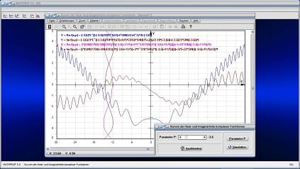 Komplex - Realteil - Imaginärteil - Real - Imaginär - Im - Re - Funktion - Kurve - Funktionen plotten - Funktionsgraphen - Kurve zeichnen - Darstellen - Funktion zeichnen - Funktion darstellen - Funktionen grafisch darstellen - Graphen zeichnen - Sin - Cos - Graphen erstellen - Mathematische Funktionen - Funktionszeichner - Darstellen - Plotten - Graph - Rechner - Berechnen - Parameter - Zeichnen - Plotter