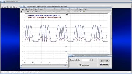 Komplex - Realteil - Imaginärteil - Real - Imaginär - Im - Re - Funktionen plotten - Reellwertige Funktionen - Graphen - Mathematik - Funktionen - Funktionsdarstellung - Zeichnerisch - Funktionen verschieben - Graphen verschieben - Funktion - Grafisch - Funktion - Kurve - Explizit - Parameter - Darstellen - Plotten - Graph - Rechner - Berechnen - Grafik - Zeichnen - Plotter