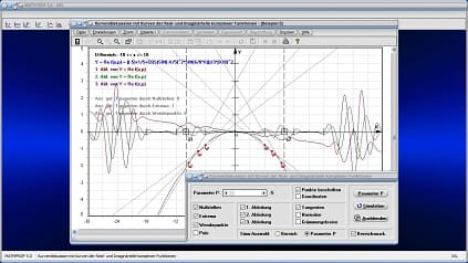 Komplex - Realteil - Imaginärteil - Lokale Minima - Lokale Maxima - Parameter - Extrema - Kurve - Nullstellen - Pole - Ableitungsfunktion - Steigungsfunktion - Dritte Ableitung - Normale - Wendestelle - Graph - Plotten - Grafisch - Bild - Grafik - Bilder - Darstellung - Berechnung - Rechner - Darstellen
