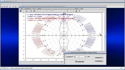 Ortskurven - Komplexe Zahlen - Komplex - Ortskurve - Parametrisierte Gleichungen - Funktionen und Ableitungen in Parameterform ausgeben - Ebene Kurven in Parameterdarstellung - Parametrisierte Kurven plotten - 1. Ableitung von Funktionen in Parameterform - 2D-Plot - Parameterdarstellung - Parametrisierung von Kurven - Parametrische Kurve