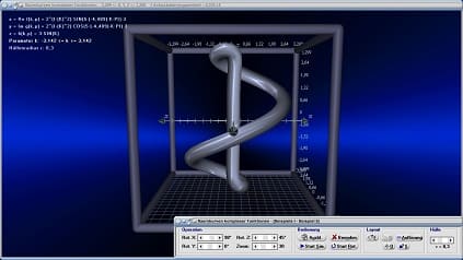 Raumkurve - Kurven im Raum - Komplex - Komplexe Zahlen - Realteil - Imaginärteil - Betrag - 3D - Kurven - Komplexe Funktion - Funktion - Grafik - Bilder - Darstellen - Zeichnen - Plotten - Darstellen - Bild - Graph - Grafisch - Plotter - Rechner - Bogenlänge - Bahnkurve - Raum - Räumlich