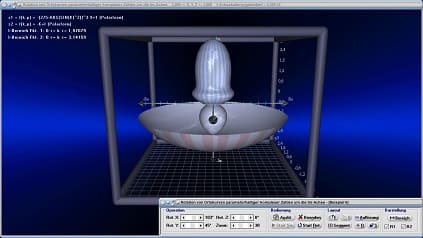 Ortskurven - Komplexe Zahlen - Komplex - Ortskurve - y-Achse - Integral - Rotationskörper - Körper - Grafik - Raum - Räumlich - Rotation - Rotieren - Volumen - Parameter - Rotationssymmetrische Körper - Plot - Rechner - Berechnen