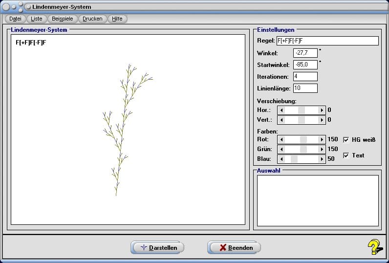 Lindenmayer-System - Bild 1 - L-Systeme - Axiome - Regeln - Fraktal - Hilbert-Kurve - Parameter - Plotter - Darstellung - Graph - Simulator - Sierpinski - Gasket-Kurve - Moore-Kurve