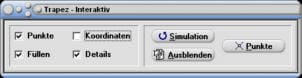 MathProf - Trapez - Trapeze - Merkmale - Höhenberechnung - Umfang - Mittelpunkt - Grundseite - Flächeninhaltsberechnung - Geometrische Eigenschaften - Rechner - Berechnen - Zeichnen