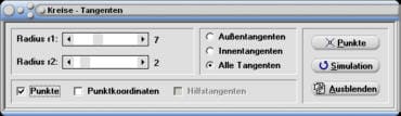 MathProf - Kreistangente - Kreistangenten - Berührpunkt - Tangentenabschnitte - Tangentenabschnitt - Winkel - Abstand - Radius - Gleichung - Rechner - Berechnen