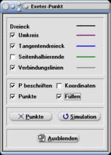 MathProf - Exeter-Punkt - Dreieck - Tangentendreieck - Seitenhalbierende - Rechner 