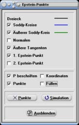 MathProf - Epstein-Punkte - Dreiecke - Umkreis - Soddy  Kreise - Rechner - Berechnen - Darstellen - Zeichnen - Grafisch