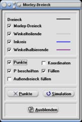 MathProf - Morley-Dreieck - Winkelteilende - Inkreis - Winkelhalbierende - Rechner - Berechnen - Darstellen - Zeichnen - Grafisch