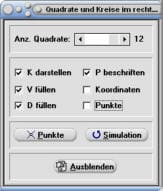 MathProf - Quadrate - Kreise - Rechtwinkliges Dreieck - Rechner - Berechnen - Darstellen - Zeichnen - Grafisch