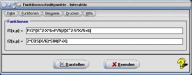 MathProf - Schnittpunkte - Funktionen - Schnittpunkt - Zweier - 2 - Zwei - Schnittpunkt berechnen - Kurven - Funktionsschnittpunkte - Rechner - Berechnen - Zeichnen - Graph