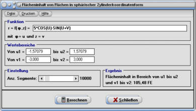 MathProf - Zylinderkoordinaten - 3D-Fläche - Flächenfunktionen - Fläche - Flächeninhalt - Zeichnen - Flächendarstellung - 3D - 3D Funktion - 3D-Funktionen - 3D-Funktionsplotter - Flächenfunktion - Darstellen - Plotten - Graph - Grafik - Zeichnen - Schaubild