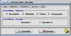 MathProf - Vektorprodukt - Flächeninhalt - Vektorprodukt - Berechnen - Zweier Vektoren - Rechner - Plotten