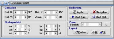 MathProf - Skalarprodukt - Formel - Grafik - Skalar - Vektor - Vektoren - Produkt - 3D - Vektoren - Multiplikation von Vektoren - Vektoren multiplizieren - Berechnen - Rechner