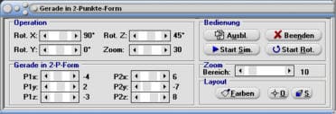 MathProf - Gerade - Geraden - Zweipunktegleichung einer Geraden - Geradengleichung in 2-Punkte-Form - Spurpunkte einer Gerade - Richtungsvektor einer Gerade - Rechner - Berechnen - Zeichnen