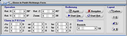 MathProf - Ebene - Richtungsvektor einer Ebene - Ortsvektor einer Ebene - Winkel zwischen Gerade und Ebene - Spurpunkte einer Ebene - Durchstoßpunkt - Rechner - Berechnen - Zeichnen