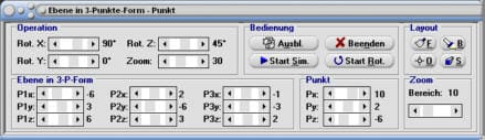 MathProf - Ebene - Simulator - Schnittpunkt Gerade Ebene - Schnitt Ebene Gerade - Lagebeziehung Punkt-Ebene - Richtungsvektor
