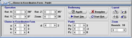 MathProf - Ebene - Schnittpunkt von Gerade und Ebene - Koordinatenebenen - Ebenengleichung in Koordinatenform - Durchstoßpunkt einer Gerade durch eine Ebene - Rechner - Berechnen - Zeichnen