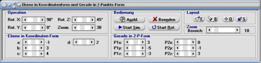 MathProf - Ebene - Spurpunkte einer Ebene - Spurpunkte bestimmen - Normalvektor einer Ebene - Lotgerade - Ebenen und Geraden - Gerade im Raum - Rechner - Berechnen - Zeichnen