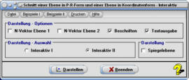 MathProf - Ebenen - 3D - Abstand - Lage zweier Ebenen - Spiegelung - Allgemeine Normalengleichung - Abstandsberechung Ebene Ebene - Rechner - Berechnen - Zeichnen