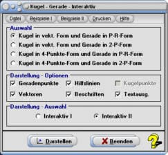 MathProf - Kugel - Gerade - Schnittpunkt - Abstand - Lagebeziehung - Lage - Kugelgleichung - Berechnen - Rechner - Zeichnen