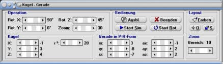 MathProf - Kugel - Gerade - Koordinaten - Verändern - Veränderung - Ändern - Änderung - Zeichnen - Darstellung - Formeln - Gleichung - Berechnen - Rechner - Zeichnen