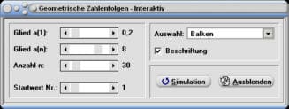 MathProf - Geometrische Reihen - Geometrische Folgen - Geometrische Zahlenfolge - Differenzenfolge - Summenfolge - Alternierende Folge - Differenzenfolgen - Summenfolgen - Partialsummenfolgen - Rechner - Berechnen - Zeichnen - Plotten