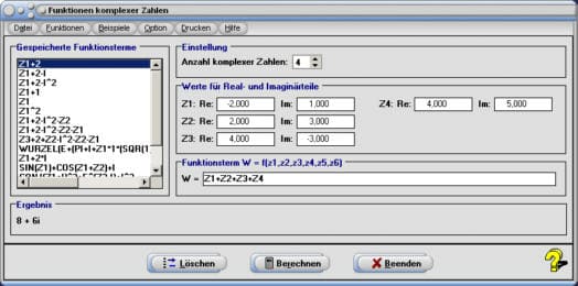 MathProf - Komplexe Zahlen - Komplexe Zahl - Komplex - Funktionsterm - Term - Rechner