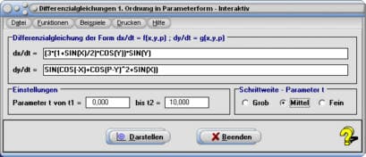 MathProf - Differentialgleichung - DGL - Gekoppelt - dt - Rechner - Berechnen - Zeichnen - Lösen - Lösung - Plotten