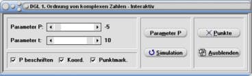 MathProf - Komplex - Komplexe Zahlen - Homogene Differenzengleichung - Exakte DGL - Homogene DGL lösen - Numerisch - 1. Ordnung - Berechnen - Graph - Grafisch - Plotter - Parameter - Rechner