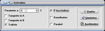 MathProf - Kettenlinie - Kettenlinien - Bestimmen - Bogen - Traktrix - Funktion - Länge - Formel - Gleichung - Konstruieren - Rechner - Berechnen