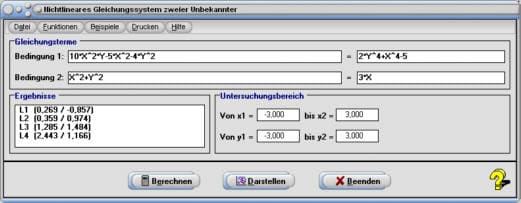 MathProf - Nichtlineare Gleichung - Nichtlineare Gleichungen - X - Y - Bedingungen - Lösung - Lösungen