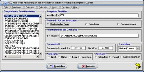 MathProf - Komplexe Funktion - Funktion - Konforme Abbildung - Grafik - Bilder - Darstellen - Zeichnen - Definition - Skizzieren - Kartesische Form - Polarform