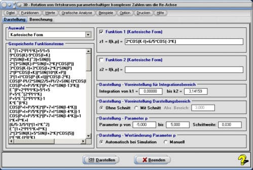 MathProf - Komplex - Ortskurven - Ortskurve - Komplexe Funktion - X-Achse - Beispiel - Grafik - Plotten - Graph - Grafisch - Zeichnen - Bilder - Plot - Darstellung - Berechnen - Beispiele - Formel - Volumen - Parameter - Schwerpunkt - Körper - Oberfläche - Rechner