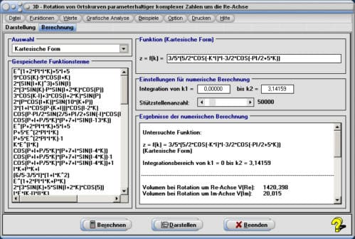 MathProf - Komplex - Ortskurven - Ortskurve - Komplexe Funktion - Grafik - Plotten - Graph - Grafisch - Zeichnen - Bilder - Plot - Darstellung - Berechnen - Beispiele - Formel - Volumen - Parameter - Schwerpunkt - Körper - Oberfläche - Rechner