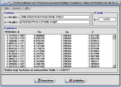 MathProf - Komplex - Ortskurven - Ortskurve - Komplexe Funktion - Statisches Moment - Y-Achse - Rotationsvolumen - Mantelfläche - Mantel - Plotten - Graph - Grafisch - Rotationsintegral - Rotationsfläche - Volumenintegral - Rotation um die Y-Achse - Bogenlänge von Kurven - Rauminhalt