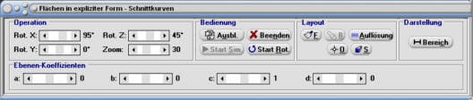 MathProf - Schnittkurve - Schnittebene - Schnitt - Schneiden - Ebene - Fläche - 3D - Darstellung - Funktionen mit mehreren Variablen - Rechner - Berechnen - Plotten - Zeichnen