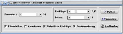 MathProf - Vektorfeld - Vektorfelder - Grafisch - Komplexe Zahlen - Plotter - Parameter - Definition