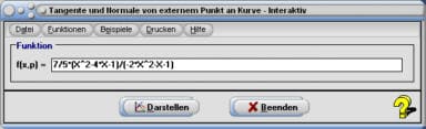 MathProf - Tangente - Punkt - Extern - Außerhalb - Kurve - Kurvenpunkt - Tangente von außen - Bestimmen - Bestimmung - Berechnen - Grafik - Rechner - Plotter - Graph